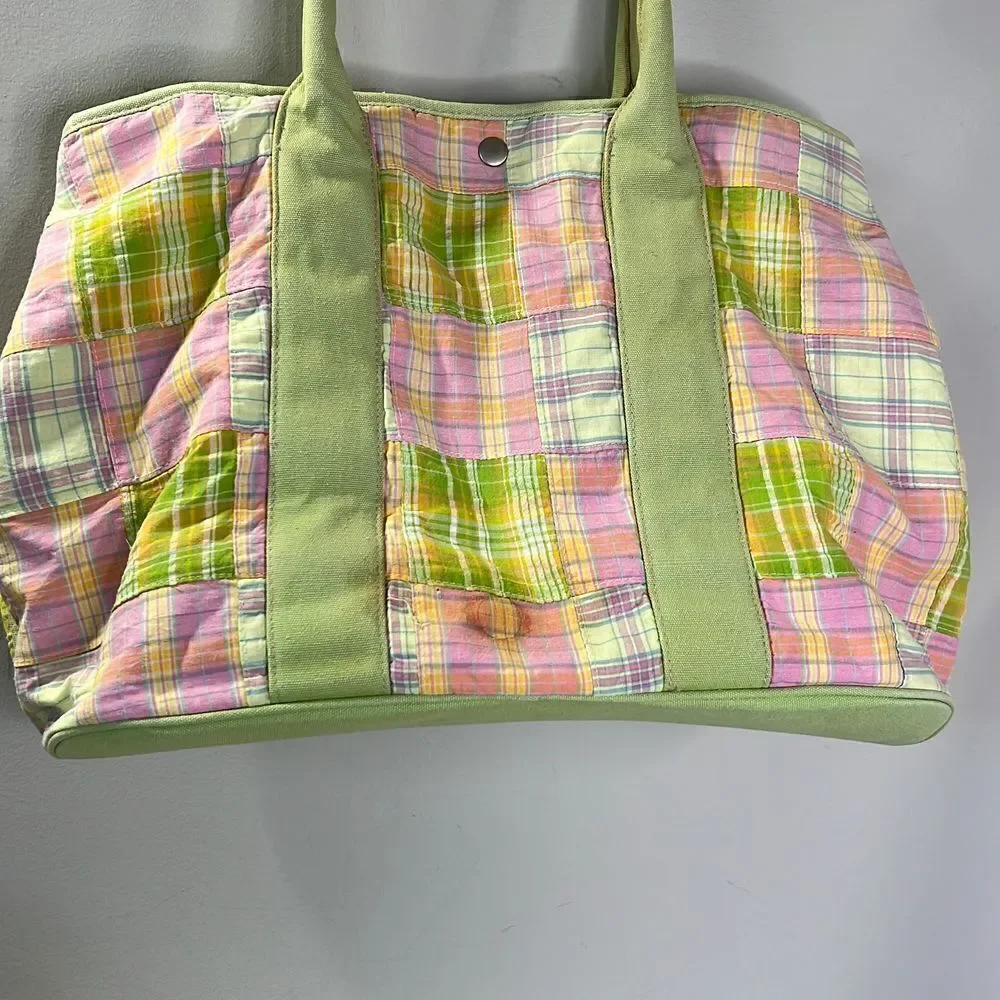 RED Pastel Patchwork Tote Bag